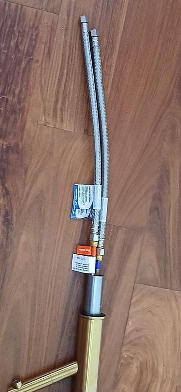 I bought new lines 3/8" on both ends to match my house's angle stops