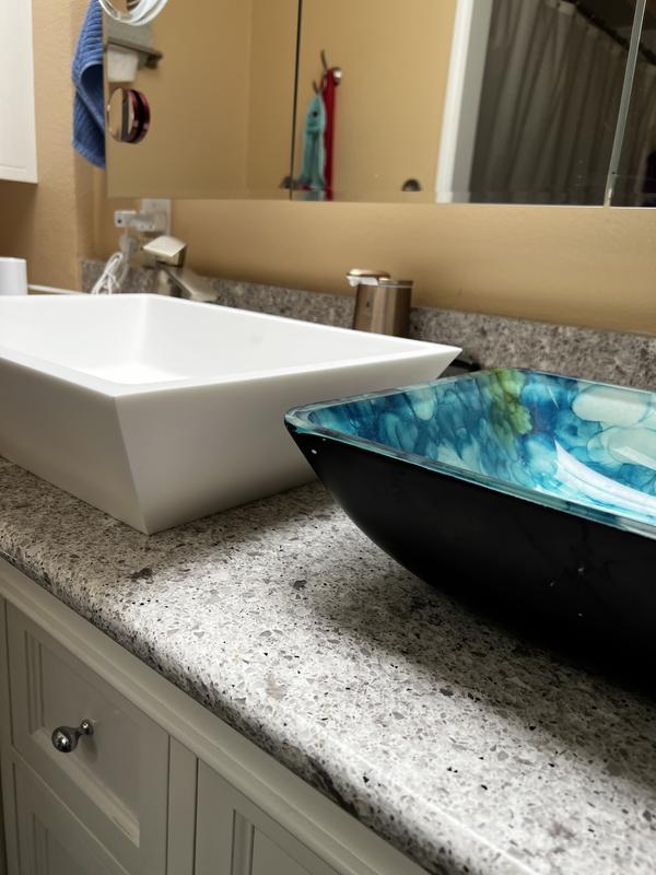 Compared with the old glass vessel sink.