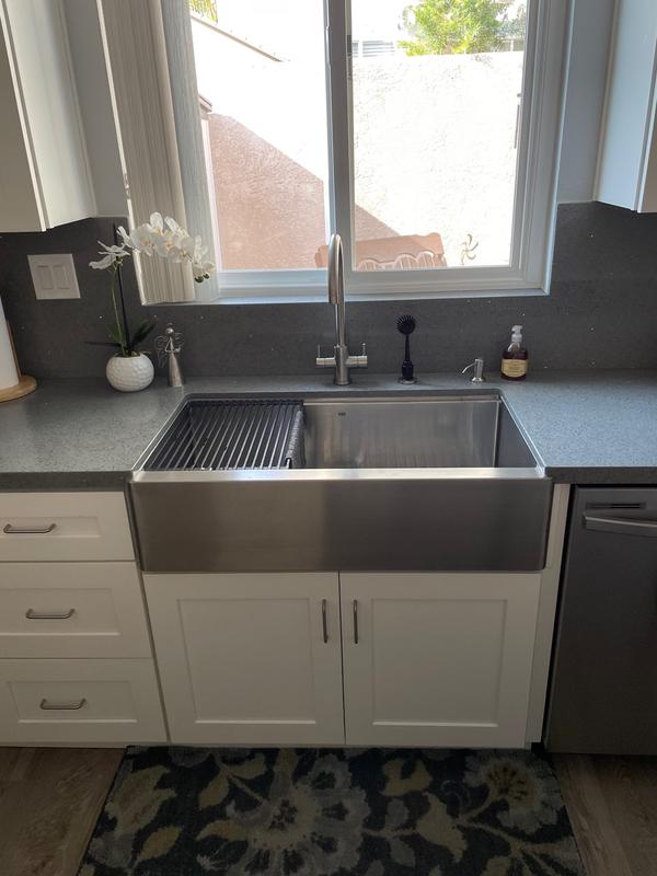 Oxford Flat A Front Farmhouse Sink, Zuhne Stainless Steel Farmhouse Kitchen Sink