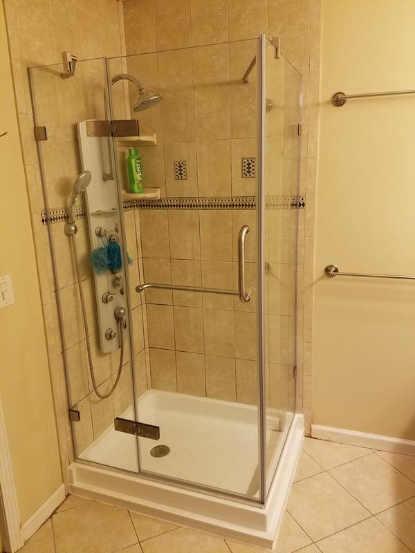 Vigo Monteray Frameless Shower Enclosure With Left Drain Base