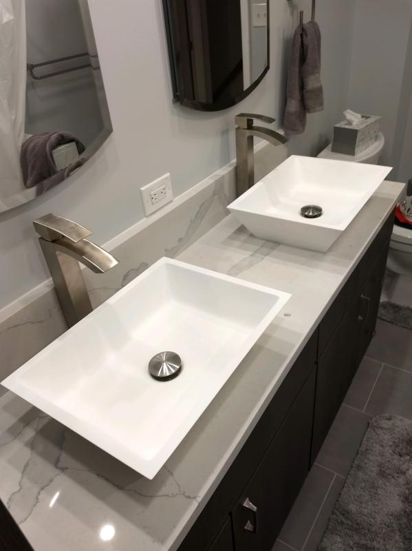 VIGO Montauk Grand Rectangular Matte Stone™ Vessel Bathroom Sink