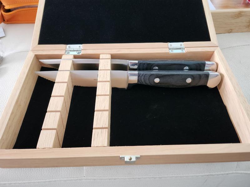 Viking Steakhouse Pakka Wood 6-Piece Steak Knife Set with Gift Box (Re