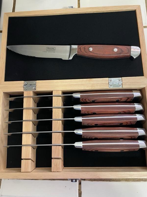 【新品未使用】VIKING ステーキナイフ　6セット　【保管ケース付き】 Viking Steakhouse Pakka Wood 6-Piece Steak Knife Set with Gift Box (Re