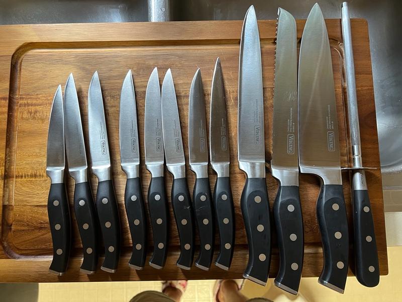 Viking 14-Piece X50CrMoV15 Steel Cutlery Set with Black Block