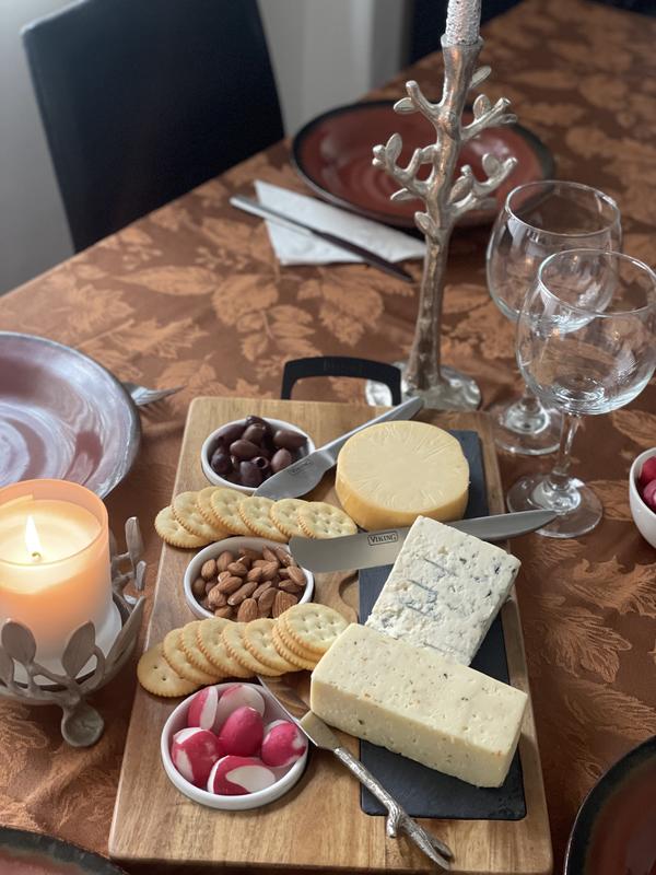 Viking 7-Piece Acacia Wood Slate Cheese Board Set