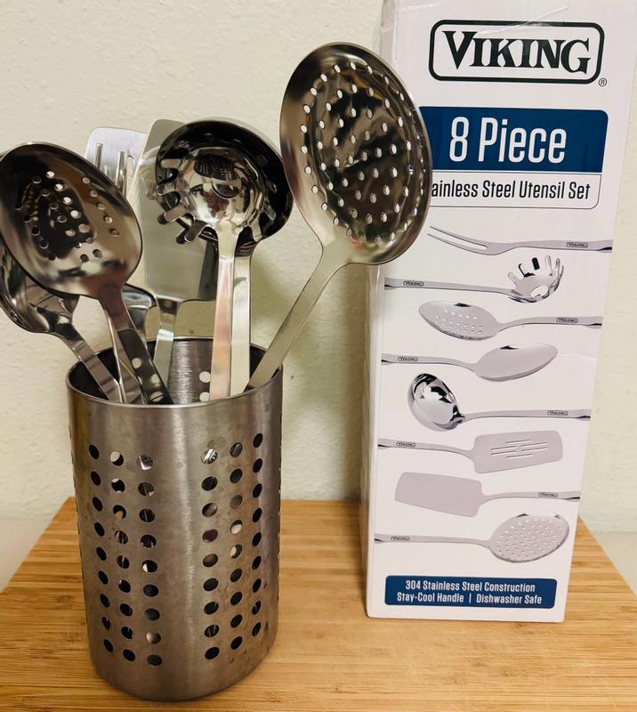 Viking 8 Piece Stainless Steel Utensil Set 40129-9988G - The Home