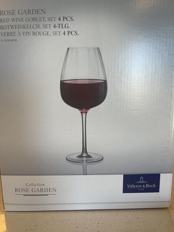 Villeroy & Boch Rose Garden Red Wine Glass, Set of 4