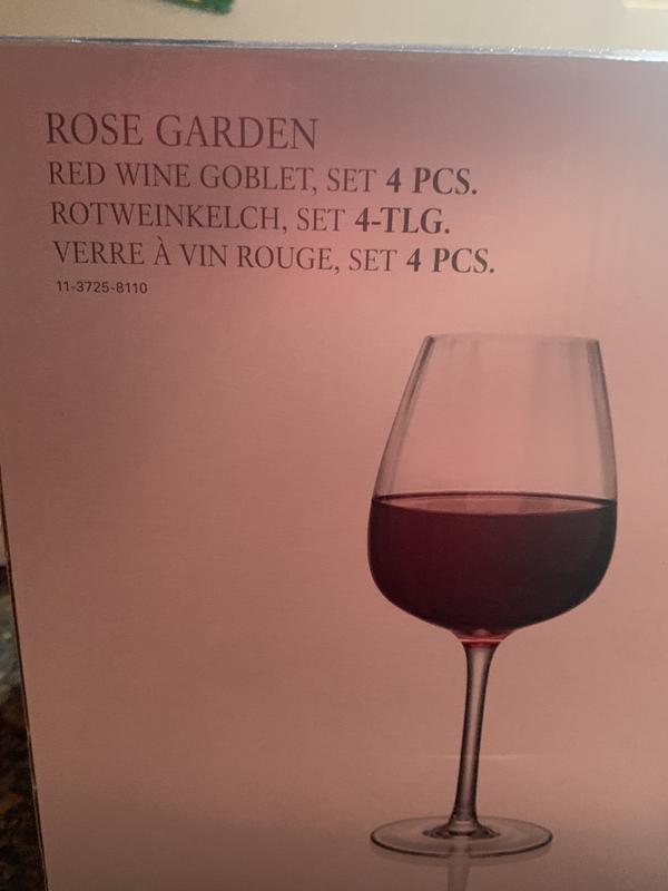 Rose Garden Red Wine Glass 4-pack