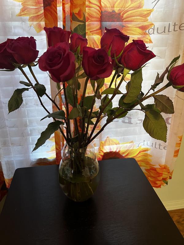 My new vase with roses in it
