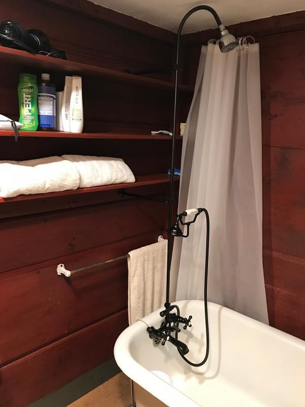 Randolph Morris 54 inch Tub Wall Mount Clawfoot Tub Shower Enclosure with Faucet and Sunflower Shower Head RM034SORB Oil Rubbed Bronze