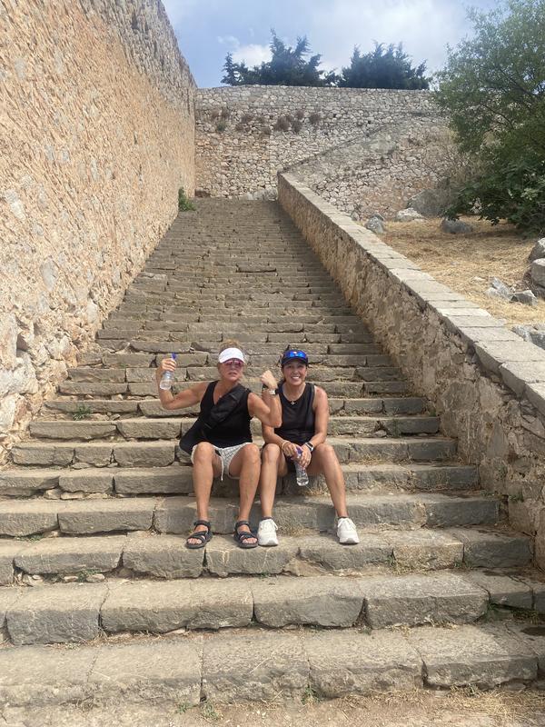 999 steps up to the castle on Greece trip. Did it twice!  Vionic shoes didn’t disappoint!
