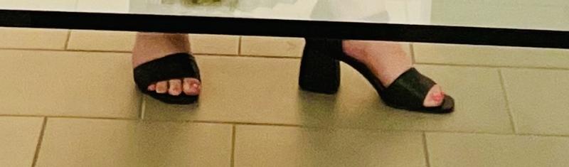 The Chardonnay in black leather- incredibly comfortable heels