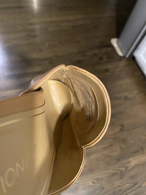 Lining peeling back at toe