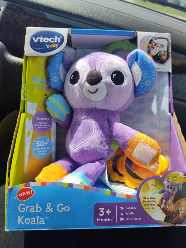 VTech Grab and Go Koala Plush Take-Along Toy, Purple New