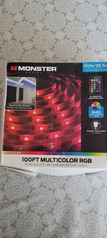 Monster Multi-Color USB LED Light Strip with Remote- 6.5ft/2m