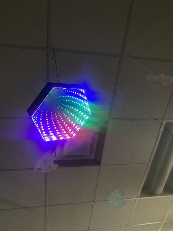 Hanging on the ceiling during nap time.