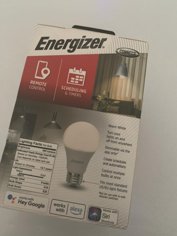 Energizer A19 Smart Bright RGB White LED Bulb