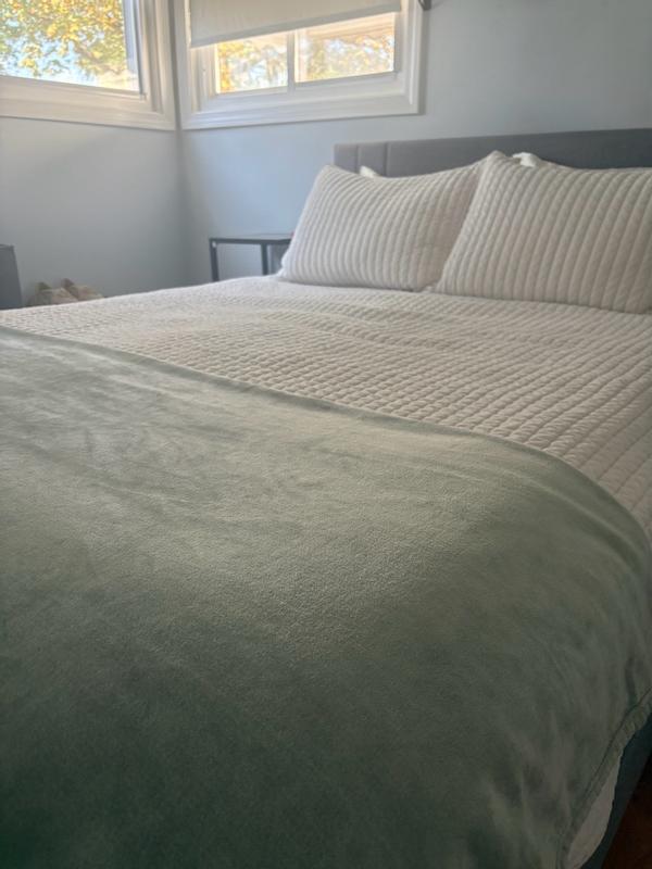 The Sheet Lab Solid Plush Doe Brown 50-in x 70-in Throw Blanket in the ...