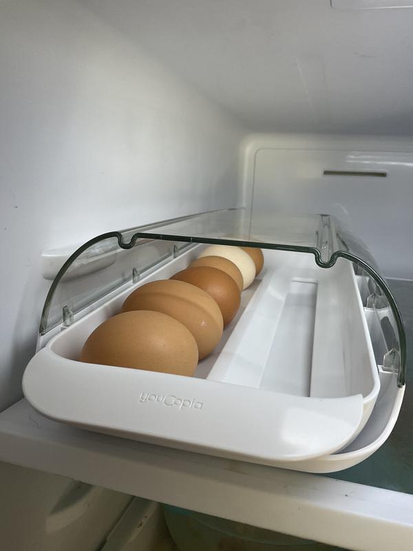 YouCopia® RollDown™ Refrigerator Egg Dispenser, Space-Saving Egg Storage