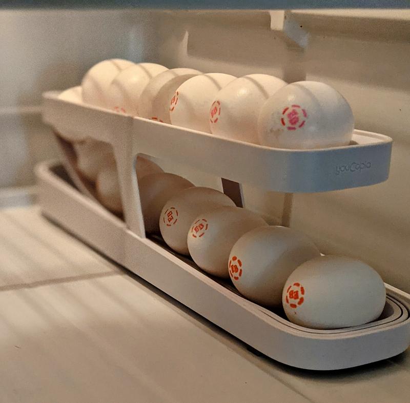 YouCopia RollDown™ Egg Dispenser, Space-Saving Rolling Eggs Dispenser and  Organizer for Refrigerator Storage