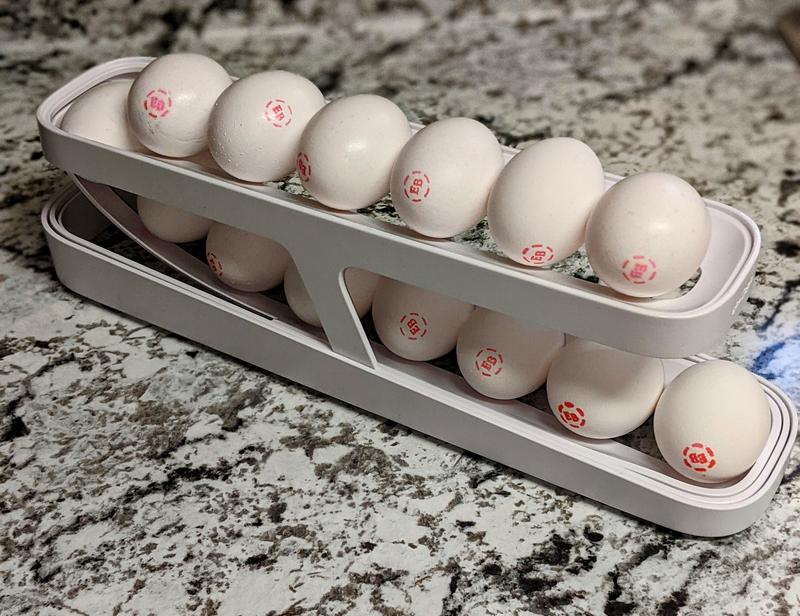 2 Tier Rolling Egg Dispenser, Space-Saving, Durable, Storage Container for  Fridge, Pantry, Holds 12-14 Eggs, Gravity-Fed Design - Shopmart