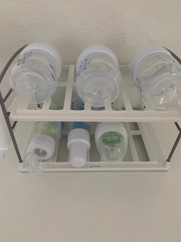 YouCopia UpSpace Water Bottle Organizer, 2-Shelf, White - Baby