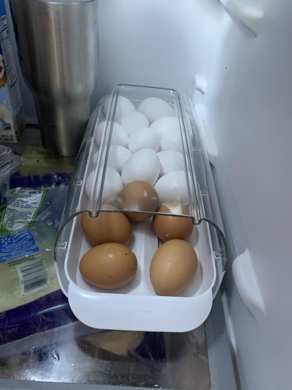 YouCopia® FridgeView® Rolling Egg Holder, Stackable Egg Carton for Fridge  Storage
