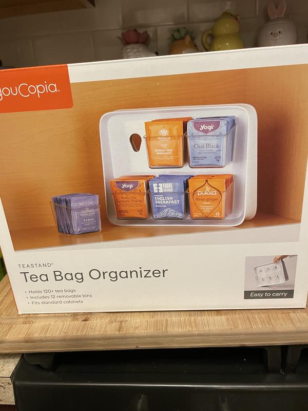 YouCopia TeaStand 120 Tea Bag Organizer, White