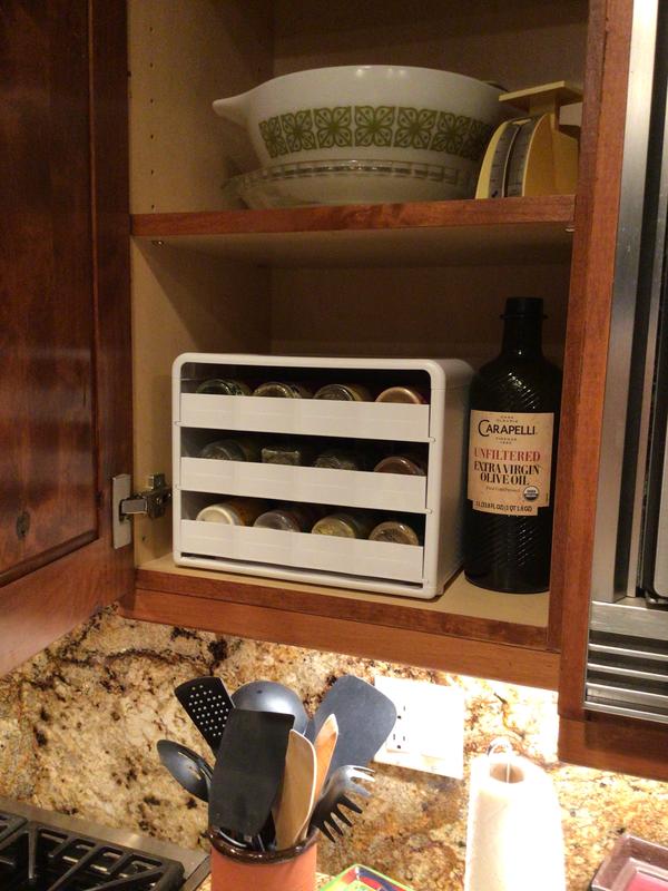 SpiceStack 27-Bottle Flip-Down Cabinet Organizer 