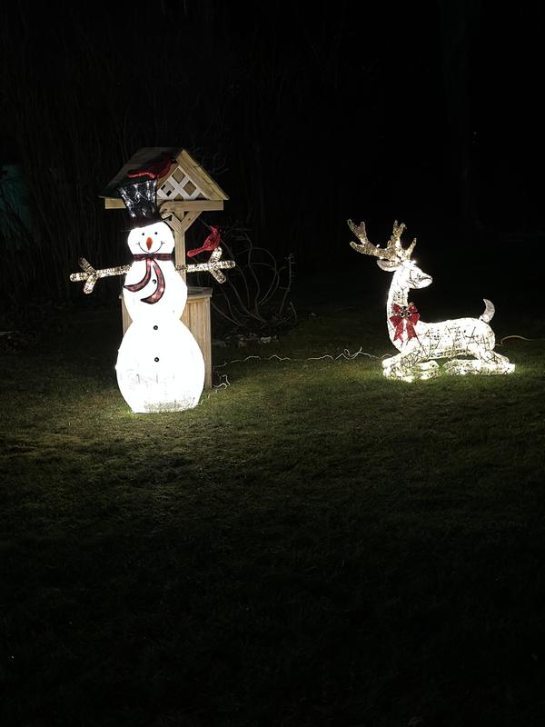 Outdoor Snowman with Lights, Christmas Snowman Yard
