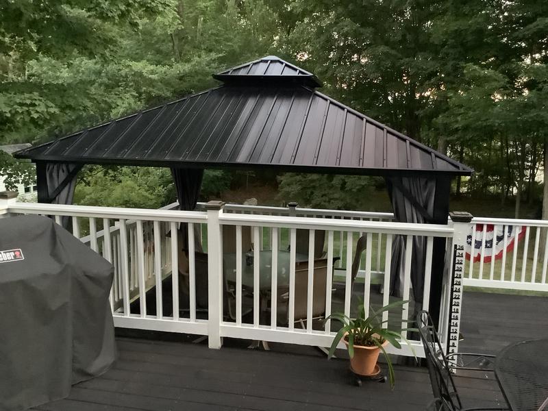 kahoページ VEIKOUS 20-ft x 12-ft Hard top Black Gazebo with Hardtop