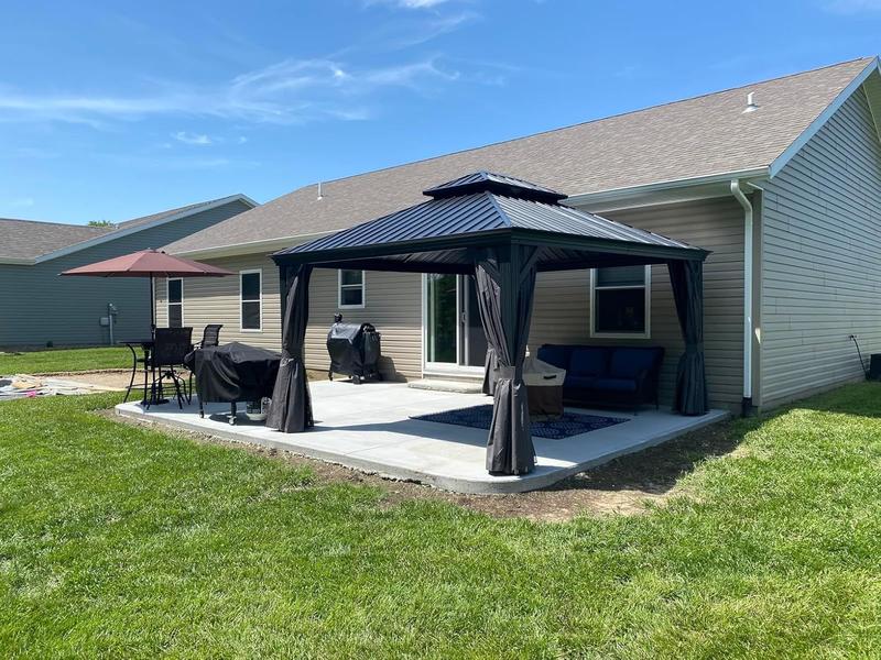 VEIKOUS 10-ft x 10-ft Hardtop Square Black Metal Steel Roof