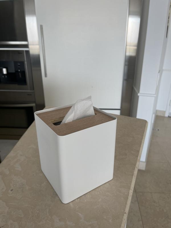 Yamazaki Home Tissue Box Cover - Steel Walnut