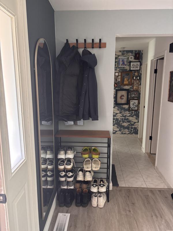 Wall-Mounted Coat Rack - Steel + Wood - Yamazaki Home
