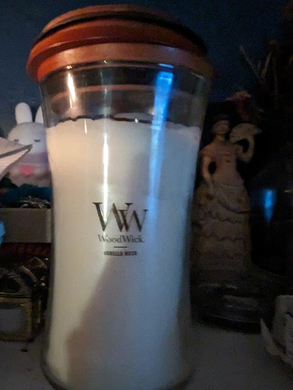 Candela a Clessidra Grande Vanilla Musk WoodWick 609g