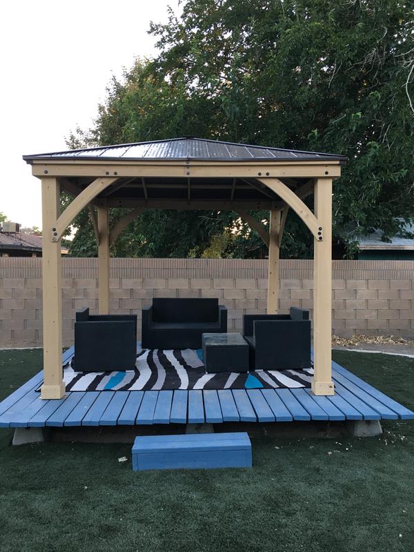 Yardistry 12 X 14 Meridian Gazebo 100 Cedar With Aluminum Roof The Better Backyard