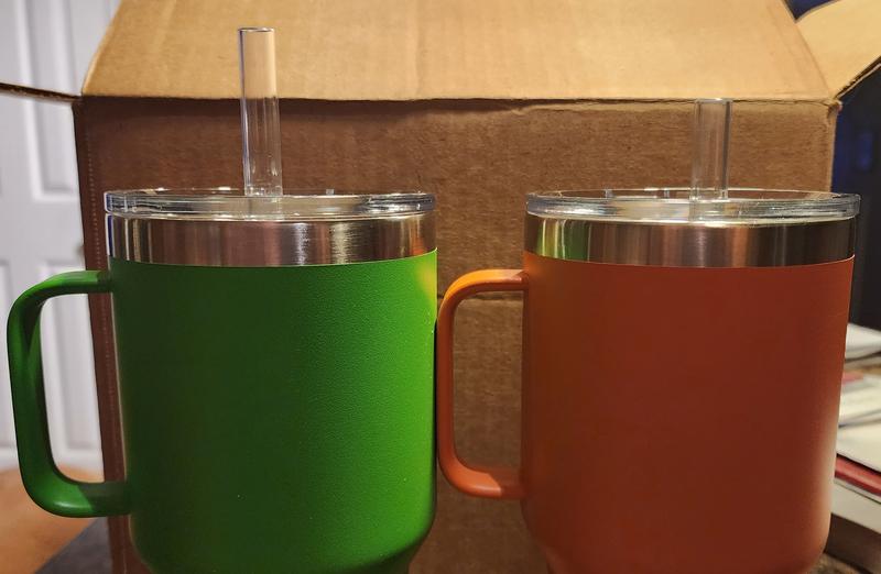 2Pack Screw-On Straw Lid, Fit Yeti Stronghold 20 oz Travel Mug Only