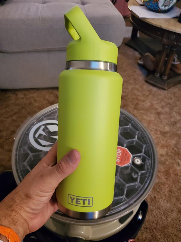 Yeti Rambler 18 oz Rambler Tahoe Blue Water Bottle Handle Lid RARE