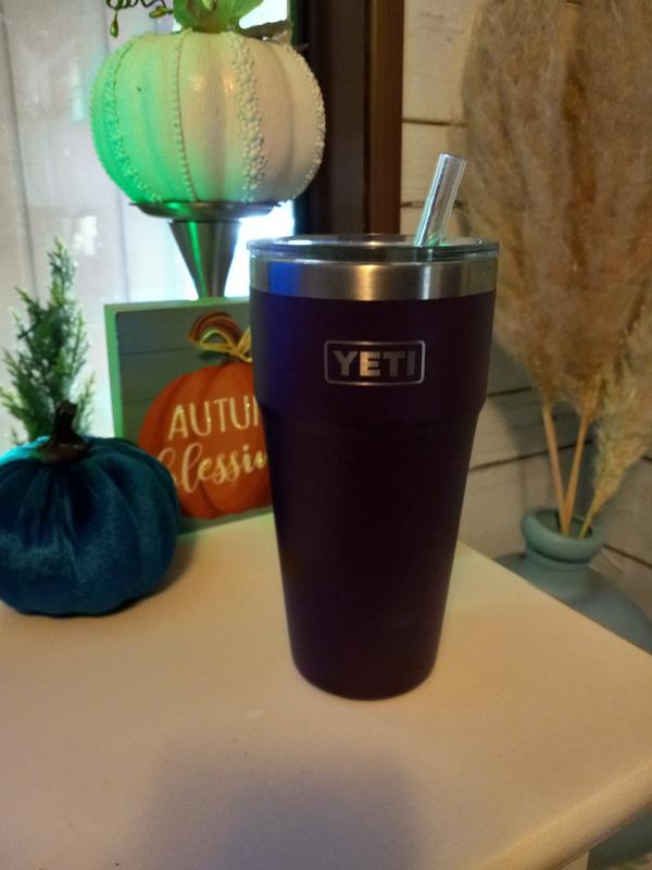 YETI 30 oz NEW Rambler Tumbler w/extra Straw and Lid - Purple Music Notes  2015