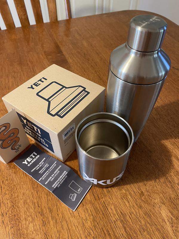 YETI tumbler makes a perfect cocktail shaker. Just mix the