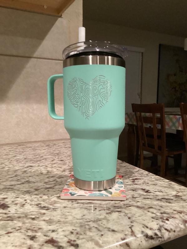 30oz Inside Floral Monogram Laser Engraved on a Yeti Tumbler With Magslide  Lid. Multiple Colors Available 