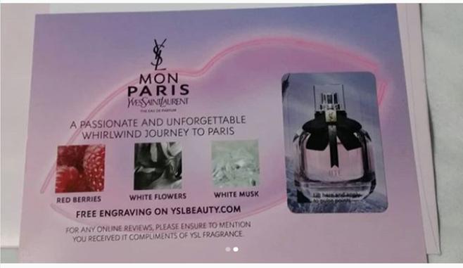 scent sample card