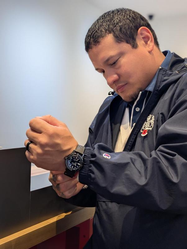 Taking it out on the wrist instead of in the box.