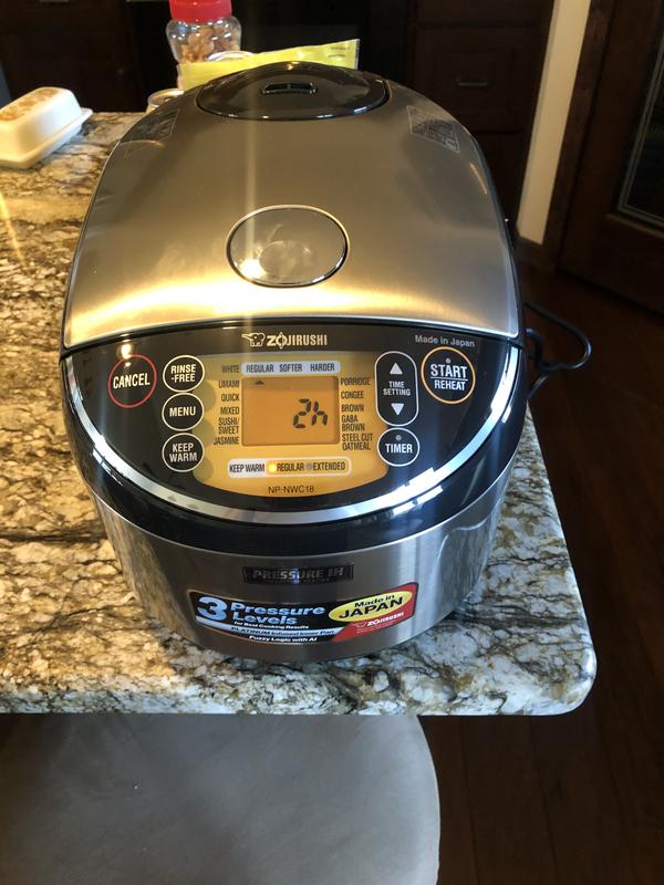 Zojirushi Pressure Induction Heating Rice Cooker & Warmer, 10 Cup, Stainless Bla