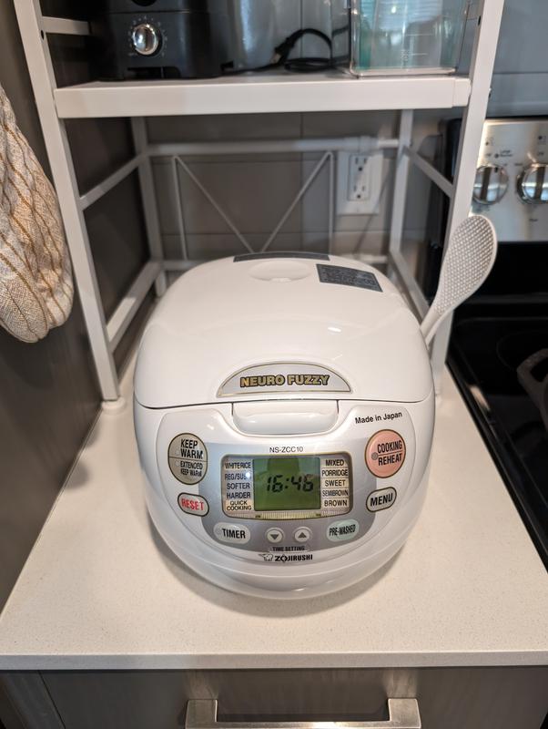  Zojirushi NS-ZCC10 Neuro Fuzzy Cooker, 5.5-Cup uncooked rice /  1L, White: Rice Cookers Zojirushi: Home & Kitchen