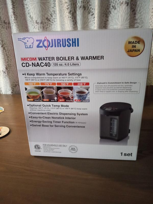 Zojirushi CD-NAC40BM Micom Water Boiler & Warmer - Metallic Black