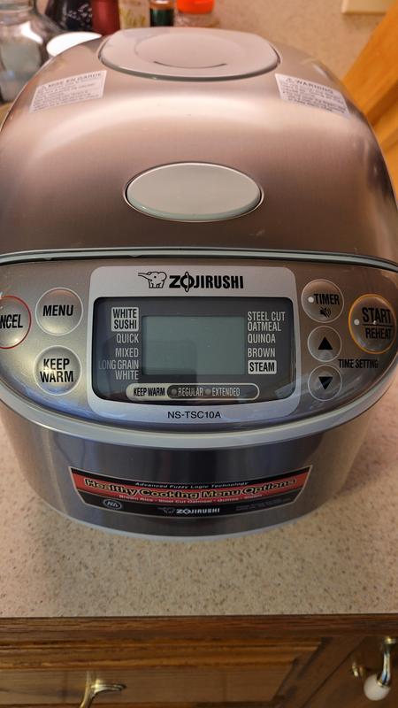  Zojirushi NS-TSC10 5-1/2-Cup (Uncooked) Micom Rice Cooker and  Warmer, 1.0-Liter, Stainless Brown: Home & Kitchen