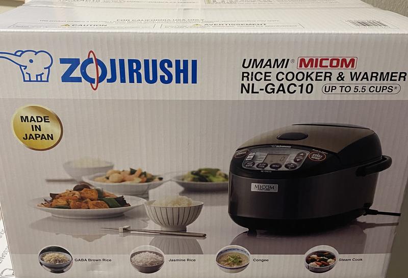 Zojirushi NL-GAC18 BM Umami Micom Rice Cooker Warmer, 10-Cup, Metallic  Black, Made in Japan (NL-GAC18BM) 