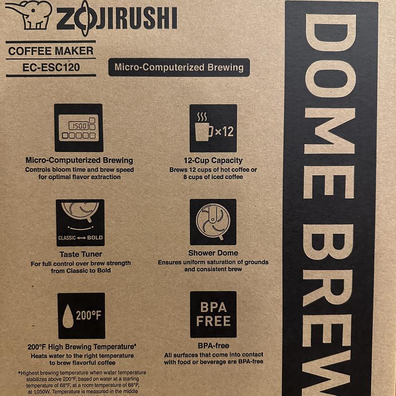 Zojirushi ECESC120XB Dome Brew Stainless Steel Coffee Maker, 1