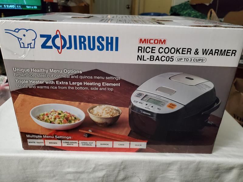 Zojirushi NL-BD05-BA Small Capacity Microcomputer Rice Cooker, 3 Cups, Black